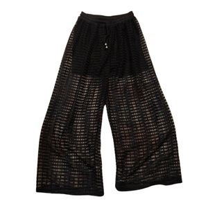 NWT Kimberly C palazzo black mesh pants swim cover up, summer pant